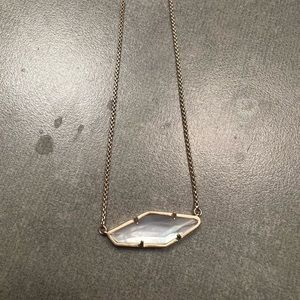 Kendra Scott diamond shaped necklace white opal and rose gold necklace